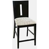 Urban Icon Slotback Counter Stool in Black & Grey (Set of 2)